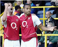 Edu and Thierry Henry v Fulham...