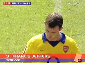 Francis Jeffers sent off.