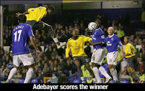 Adebayor scores the winner against the moaning cunts...