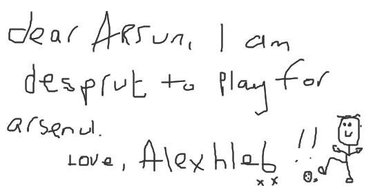 Alex Hleb's letter to Arsene