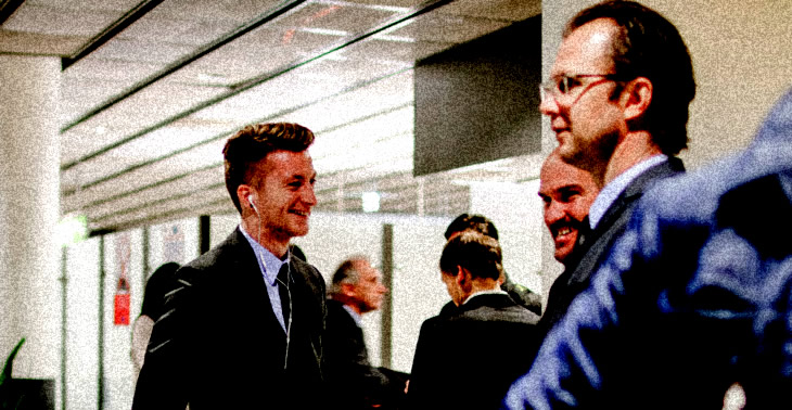 Marco Reus spotted at Heathrow airport with his agent