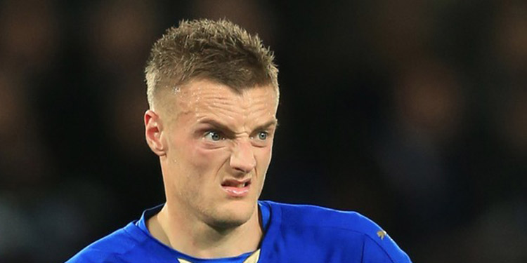 Jamie Vardy thinking about Arsenal